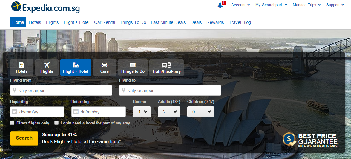 Expedia Screenshot