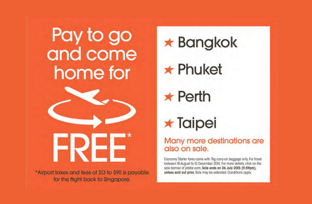 Jetstar Pay to go Promo