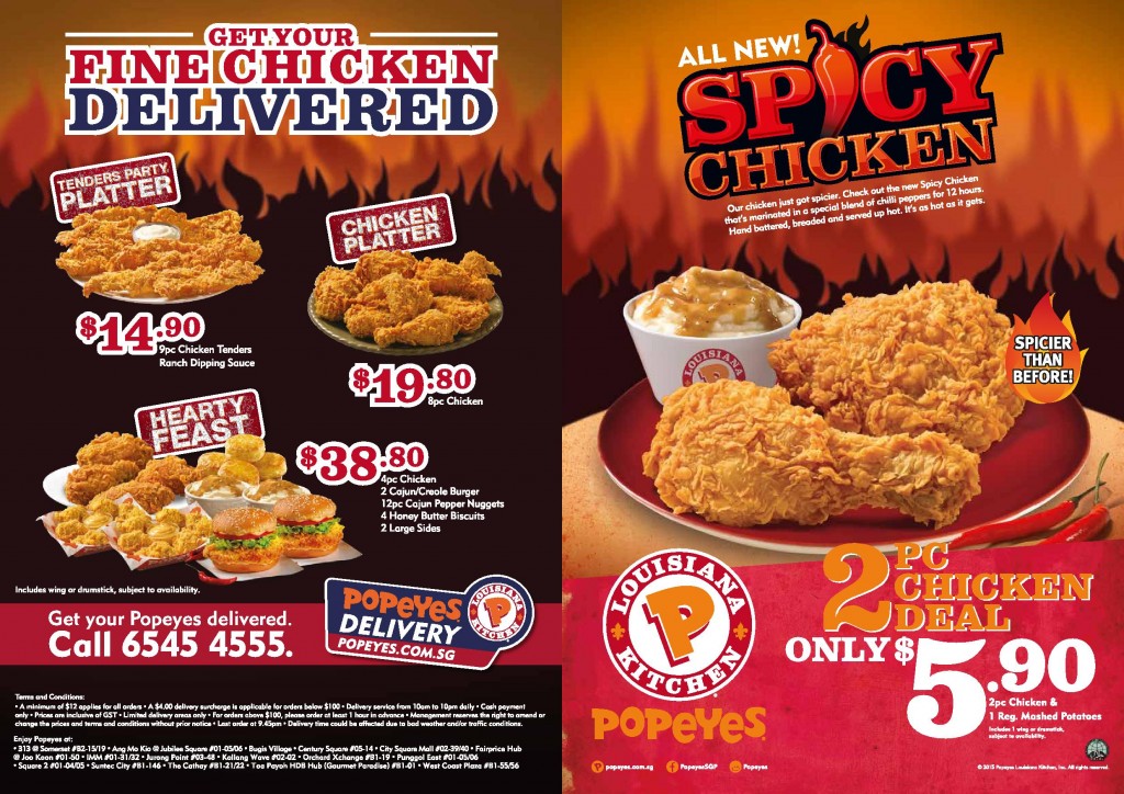 Popeyes: Dine-in Coupon Deals (16 Nov - 27 Dec 2015) | MoneyDigest.sg