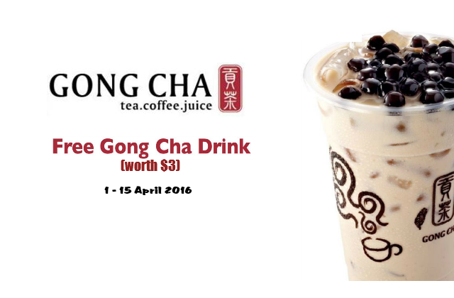 Gong Cha Free Drink at 10 Participating Outlets 1 15 Apr 16