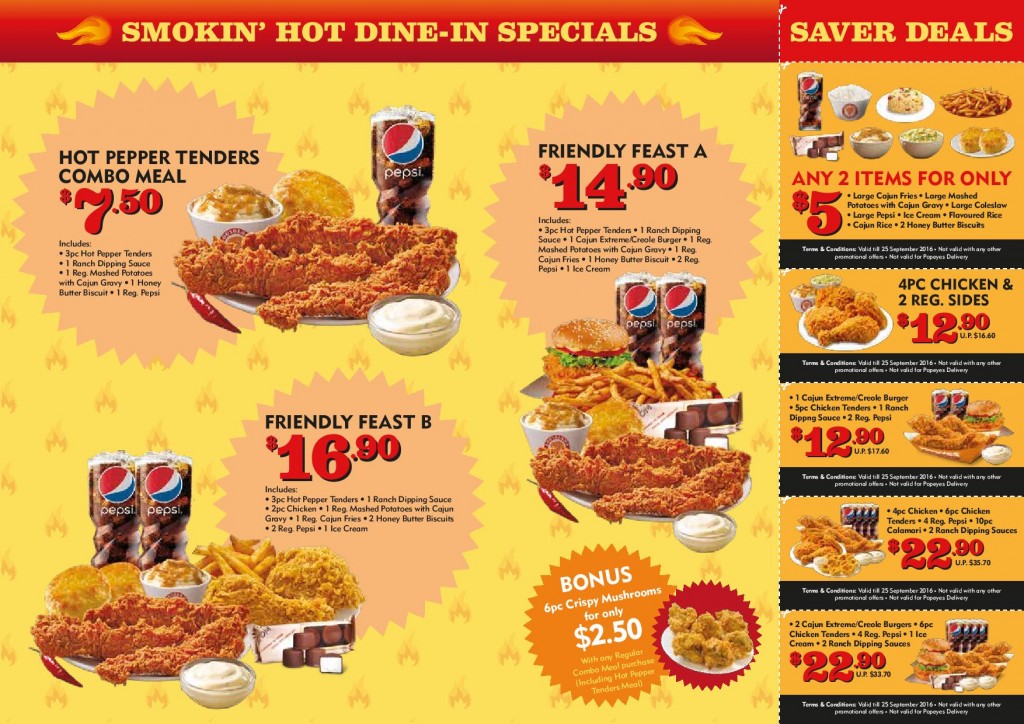 Popeyes: Dine-in/Takeaway Coupon Deals (22 Aug - 25 Sep 16 ...