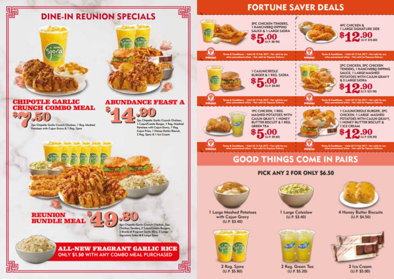 Popeyes Chicken releases the latest coupons for dine-in/takeaway. Valid ...