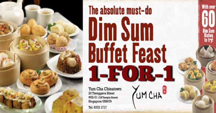 Yum Cha Restaurants 1 for 1 High Tea Dim Sum Buffet on Weekdays