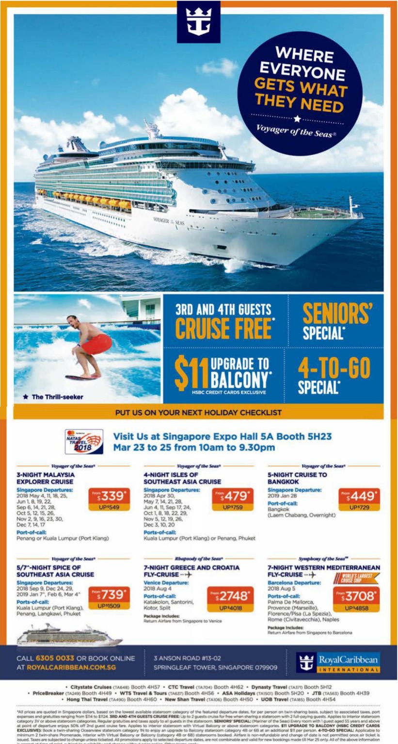 Royal Caribbean Cruises: Buy 2, Get 2 FREE! 3rd & 4th guests cruise for