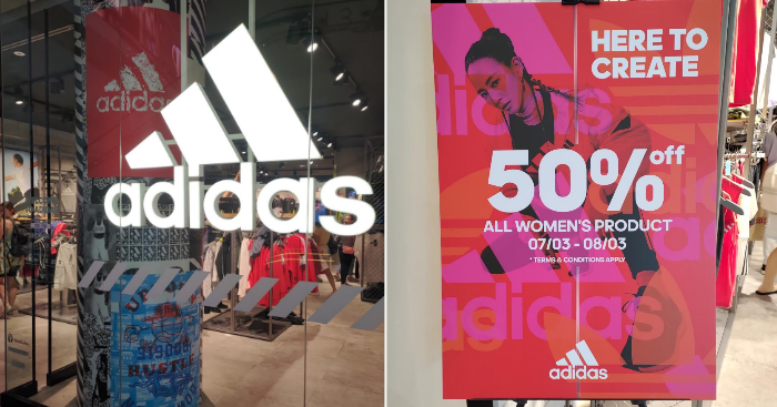 adidas offering 50% off all Women's 