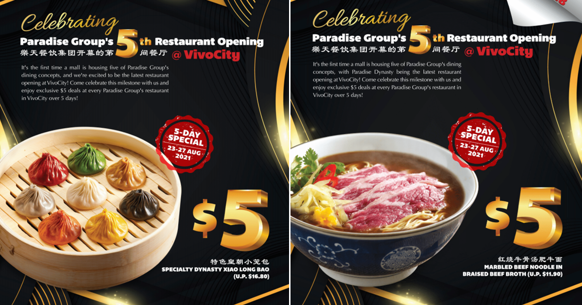 $5 Xiao Long Bao @ Newly Opened Paradise Dynasty Vivocity | MoneyDigest.sg