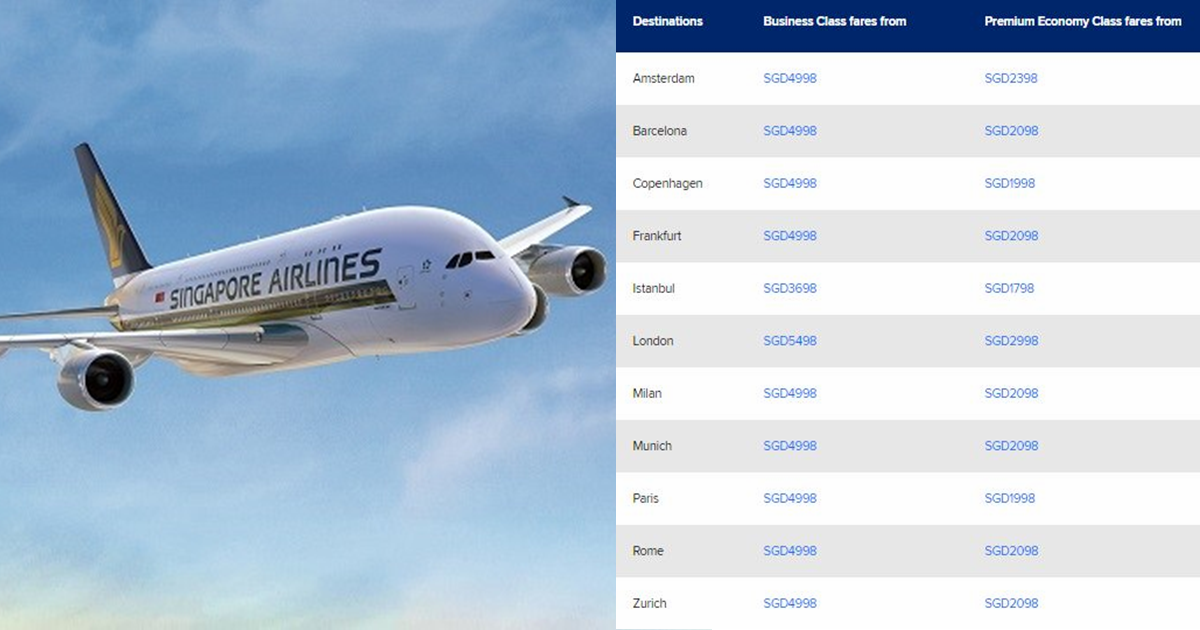 Singapore Airlines launches limitedtime fare deals to over 50