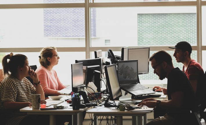 colleagues working in the office