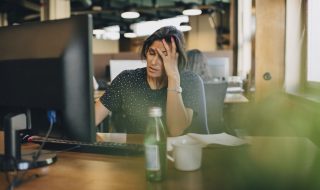 lady feeling overwhelmed at work