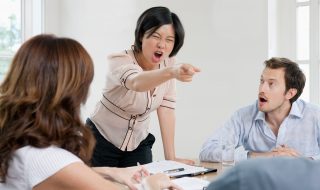 woman angry at work