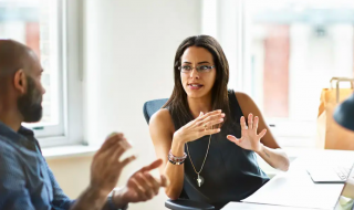 colleagues in a discussion