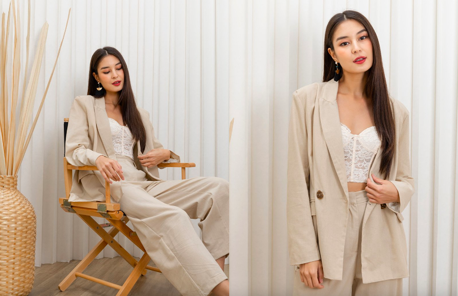 Affluent Confidence Linen Blazer Suit