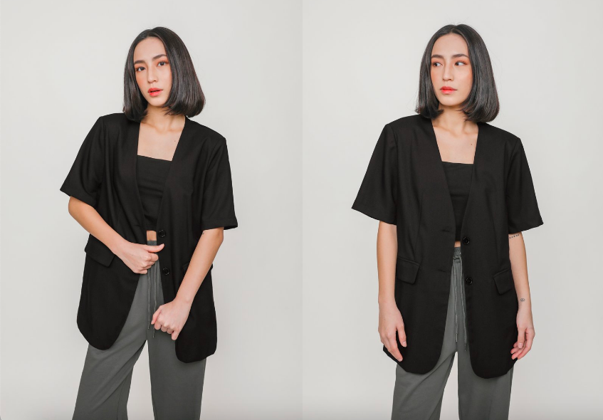 Jett Short Sleeve Blazer (Black)