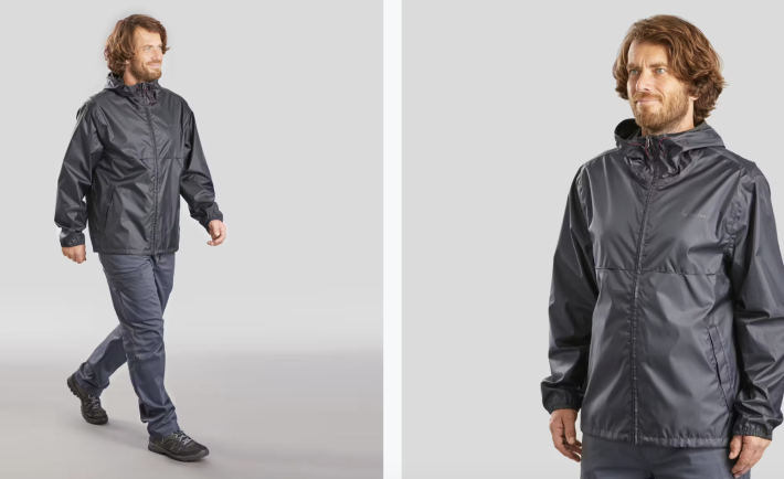 Decathlon black raincoat