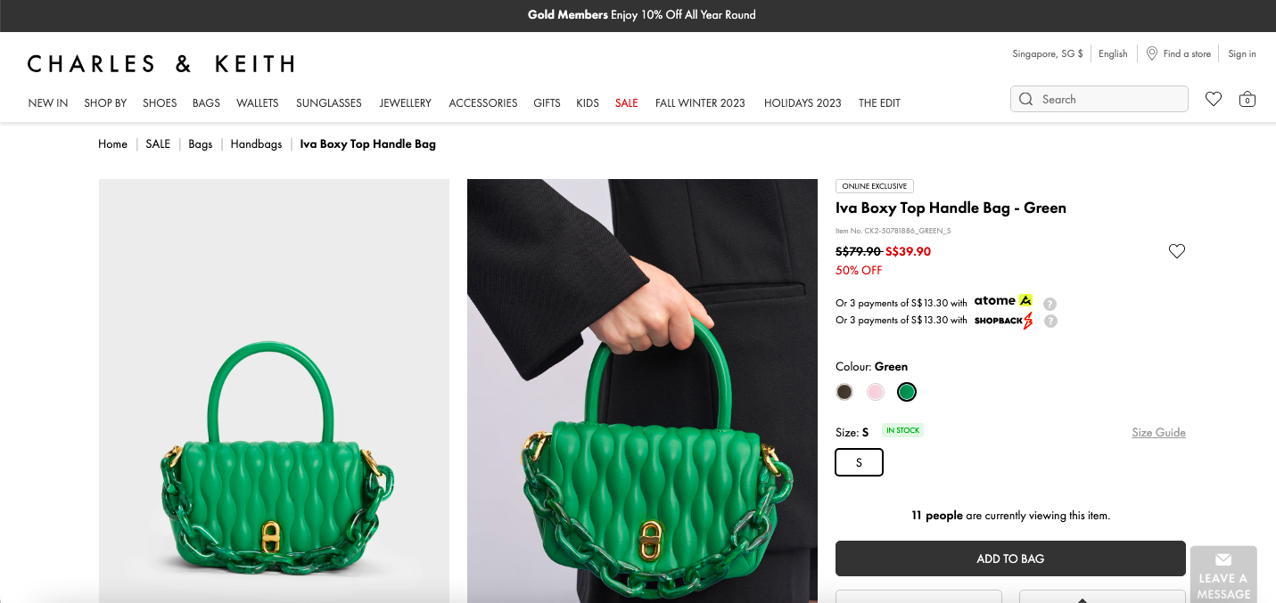 Iva Boxy Top Handle Bag - Green