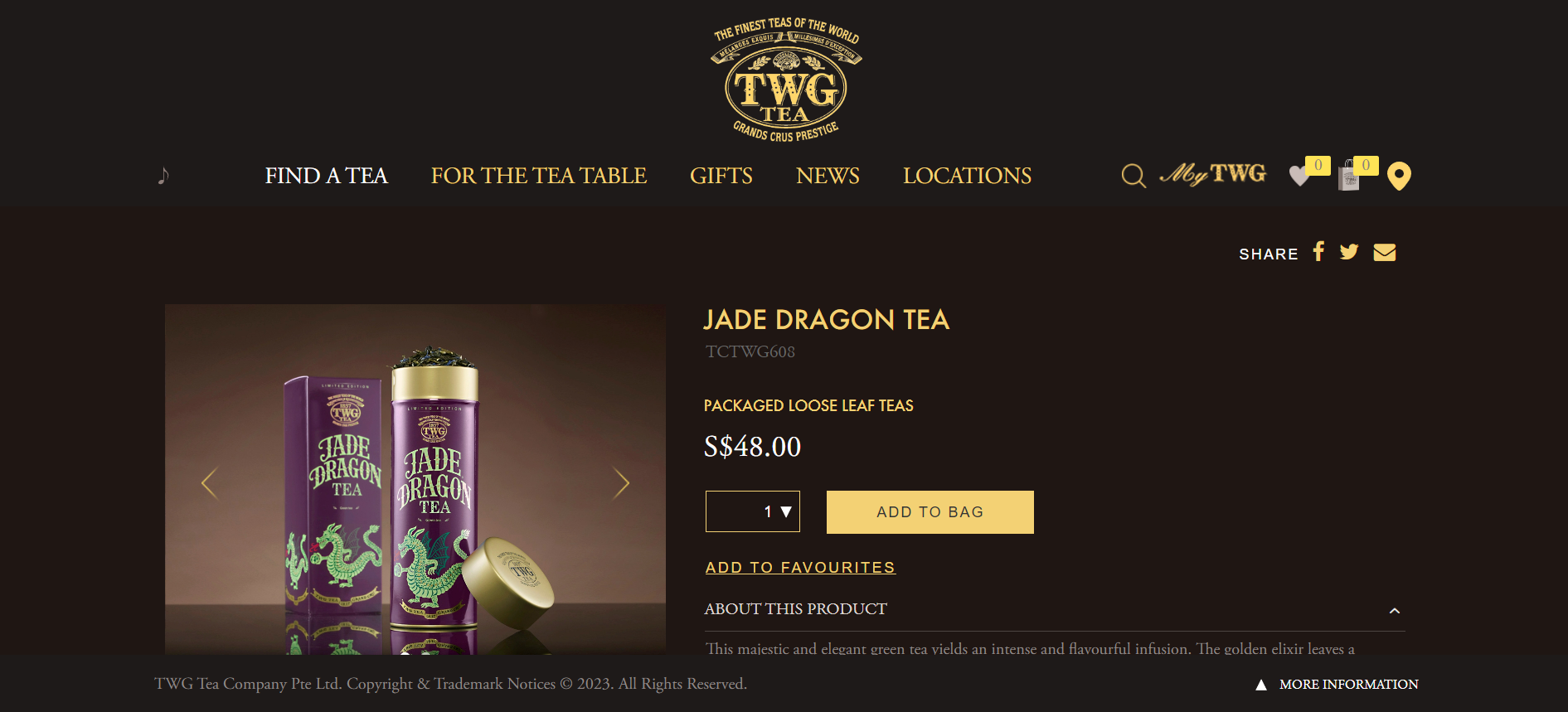 JADE DRAGON TEA 