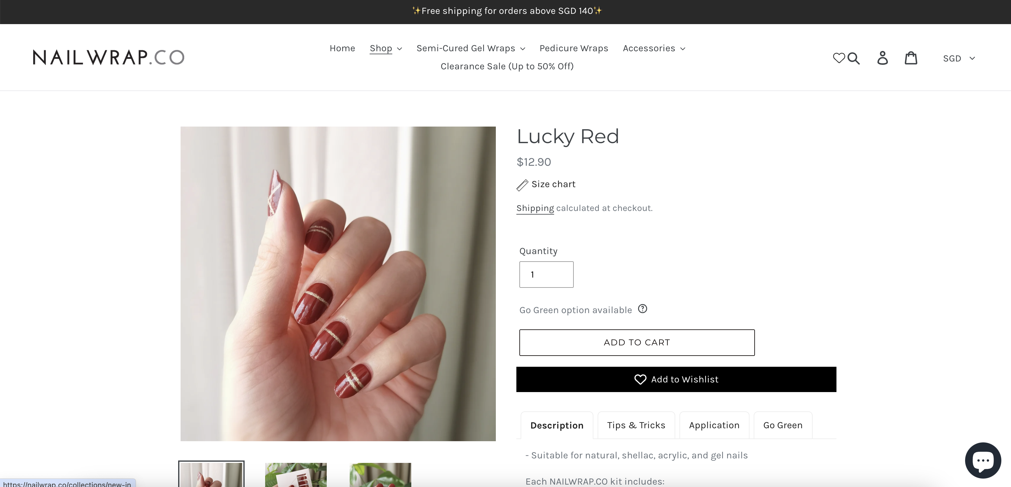 Lucky red nail stickers