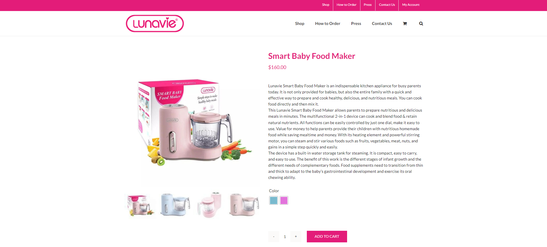 Lunavie Smart Baby Food Maker