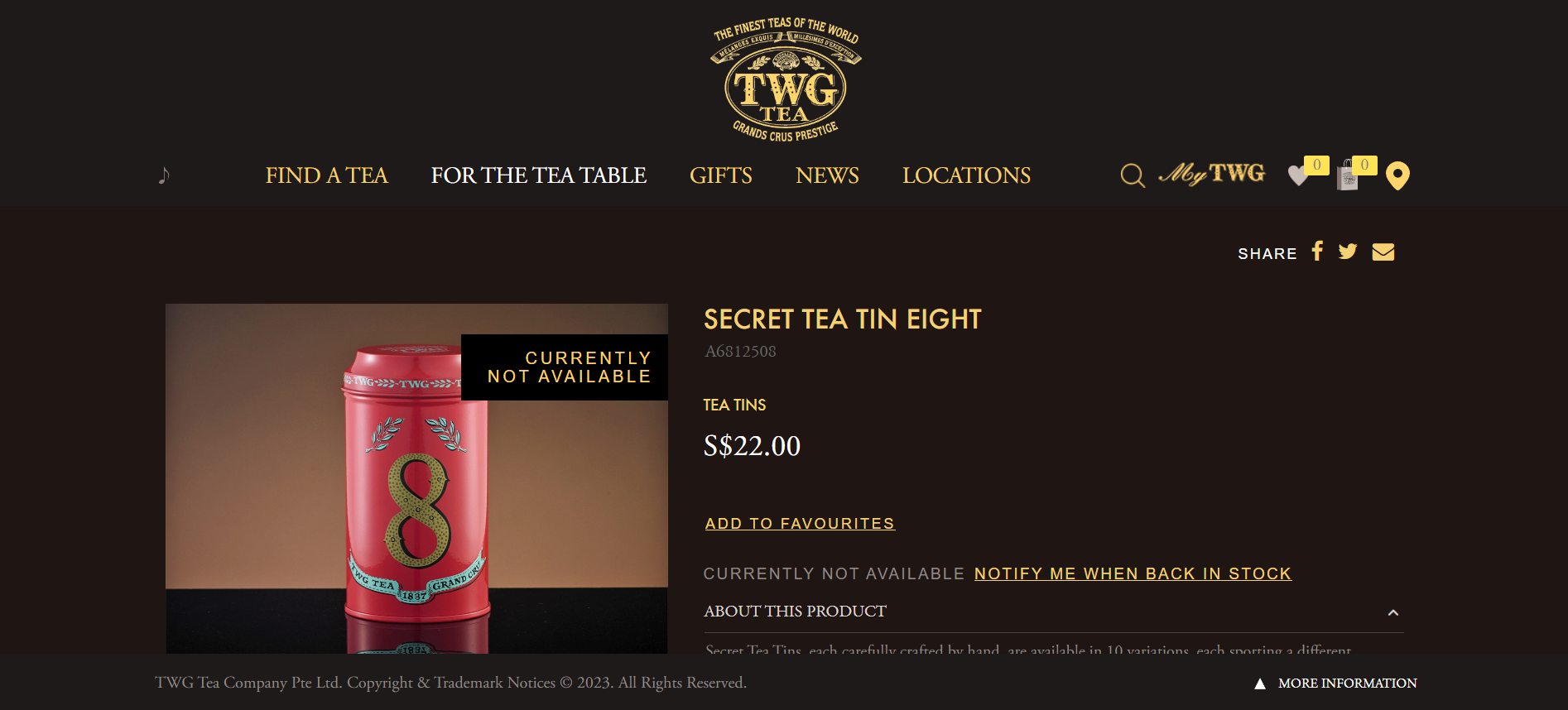 SECRET TEA TIN EIGHT