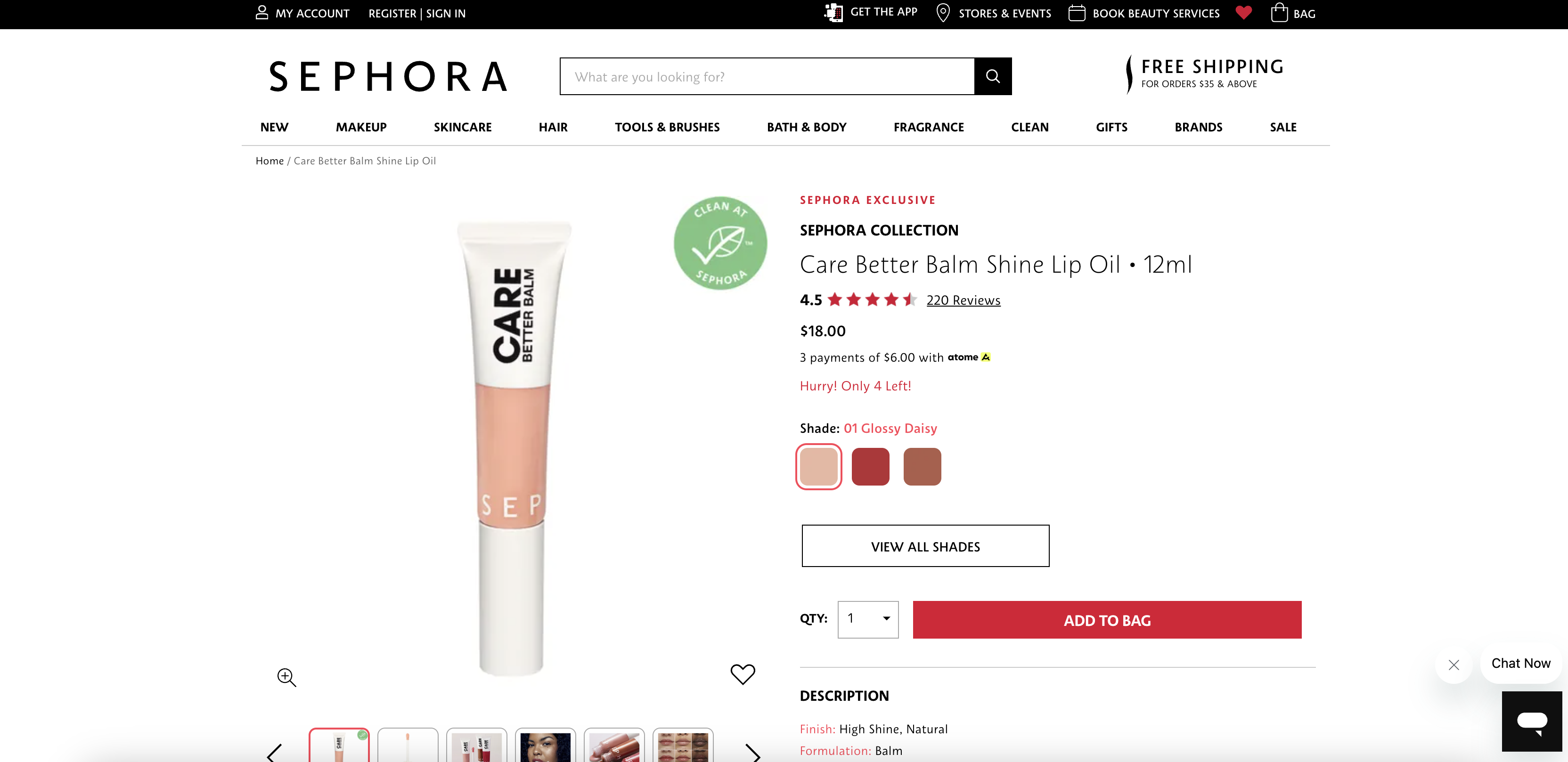 Care Better Balm Shine Lip Oil