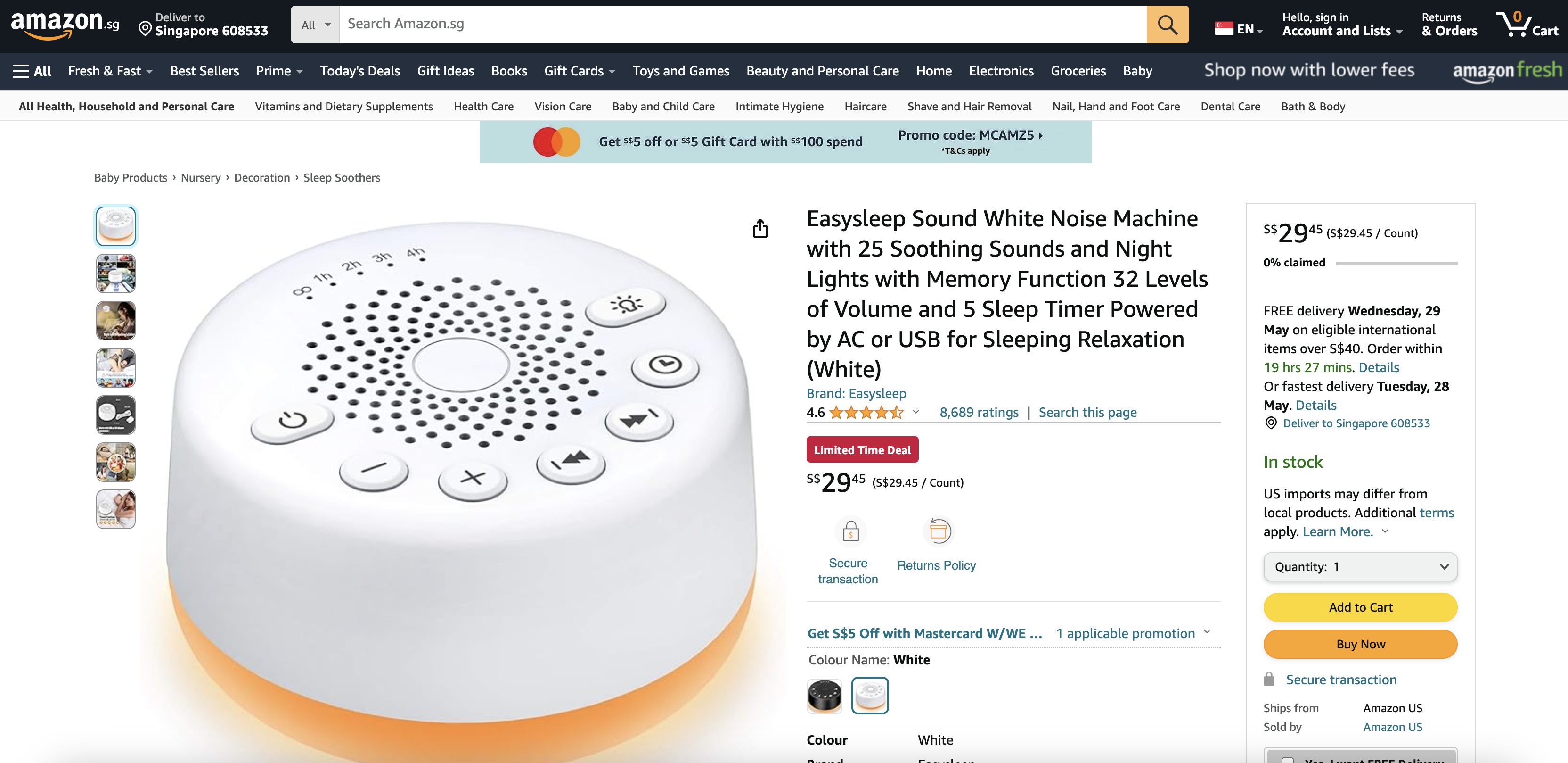 Easysleep Sound White Noise Machine