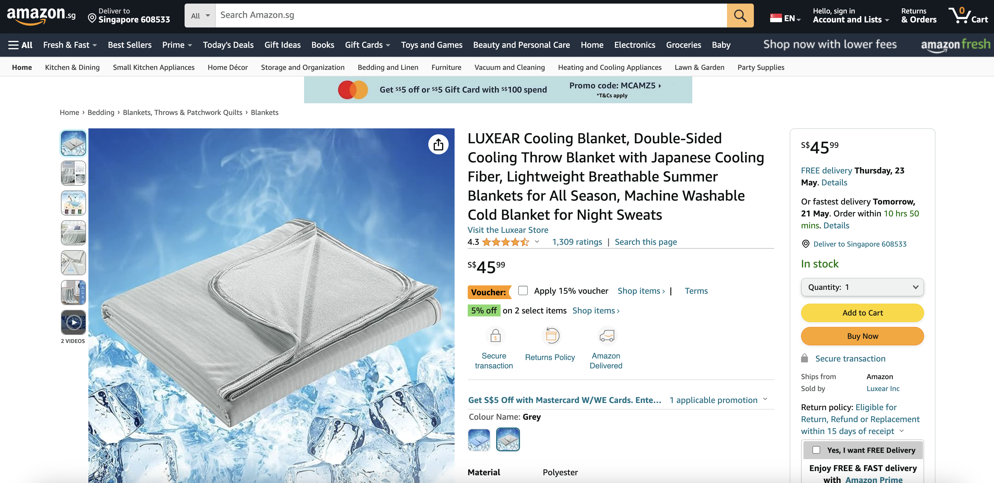 LUXEAR Cooling Blanket