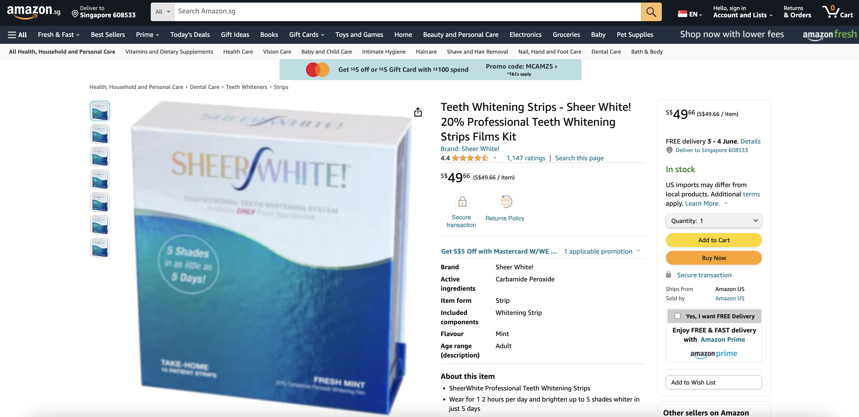 Teeth Whitening Strips - Sheer White!