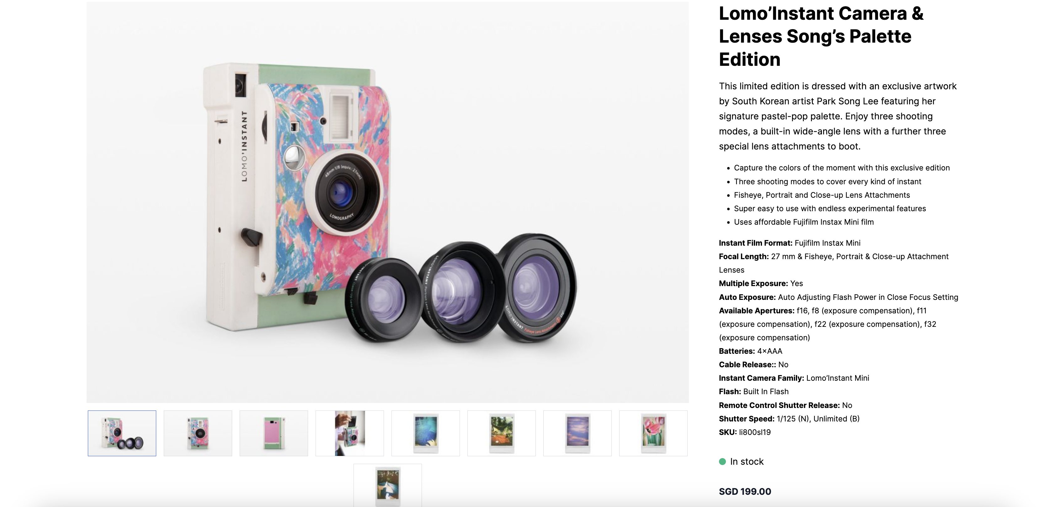 Lomo’Instant Camera & Lenses Song’s Palette Edition