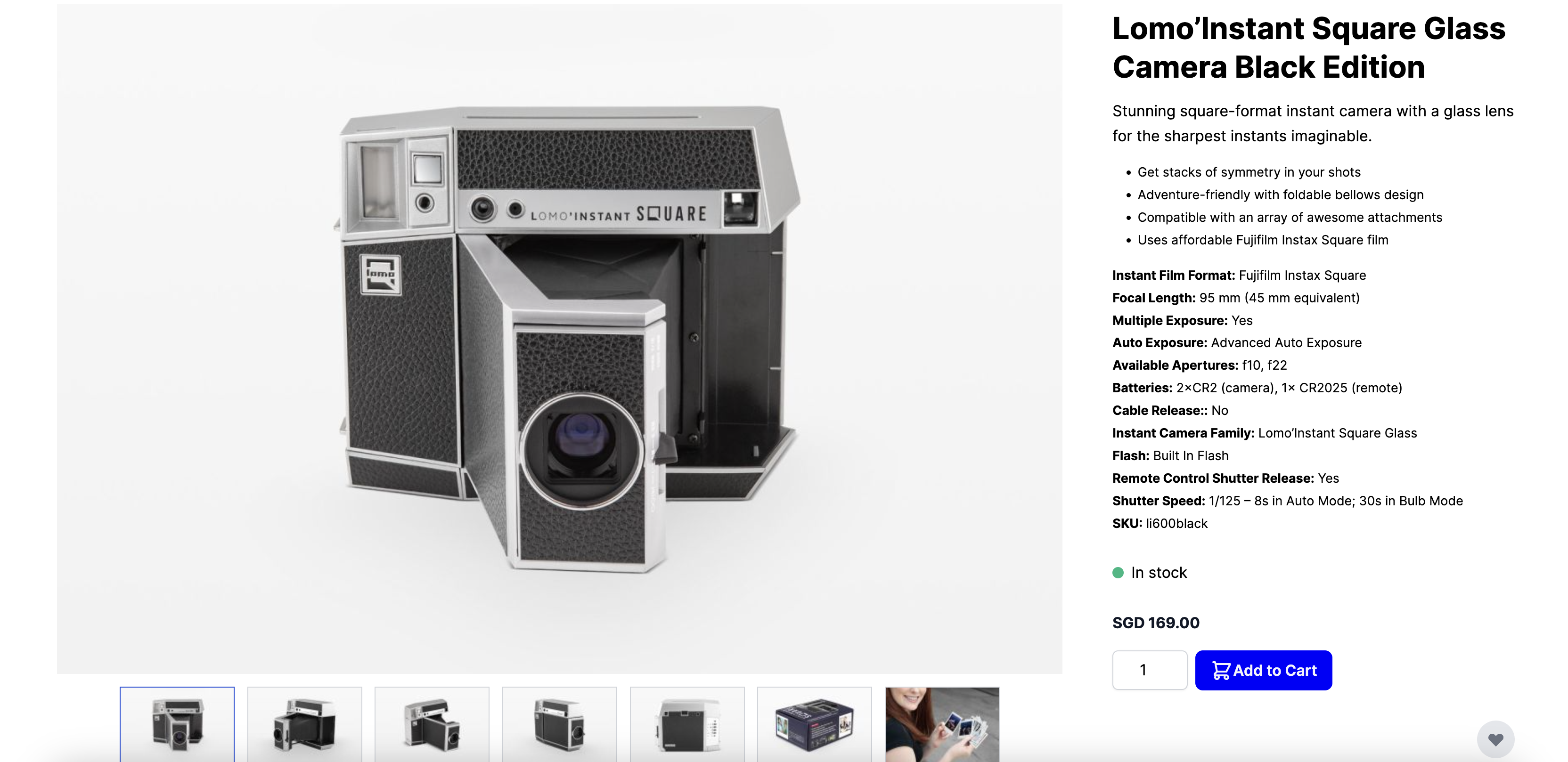 Lomo’Instant Square Glass Camera Black Edition