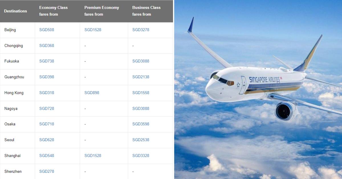 Singapore Airlines launches sale offering great fares to 60