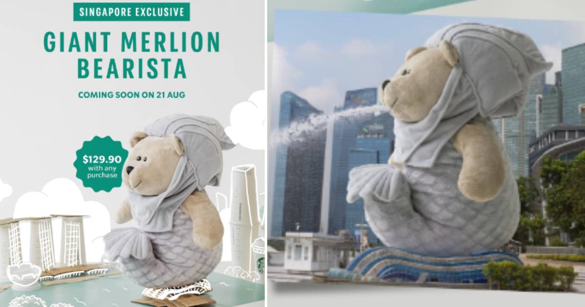 Starbucks’ 50cm Giant Merlion Bearista will be available from August 21, 24