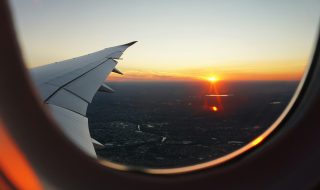 sunset view from a plane