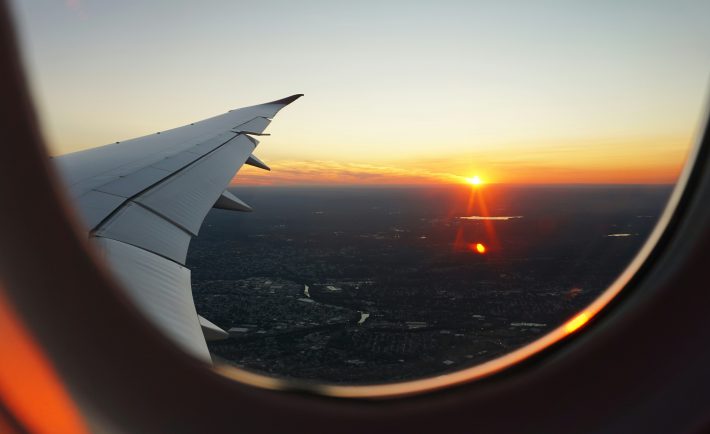 sunset view from a plane