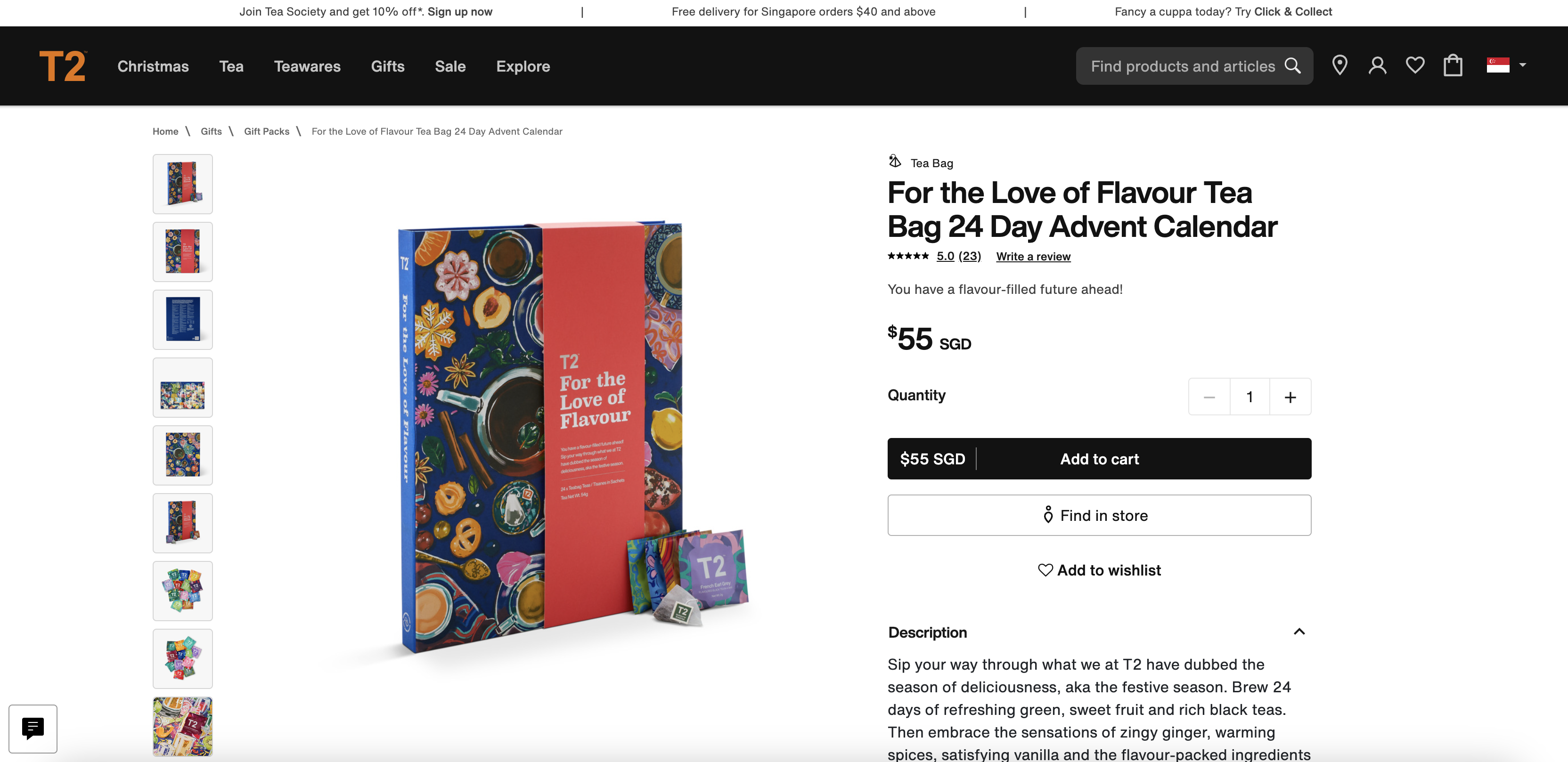 For the Love of Flavour Tea Bag 24 Day Advent Calendar