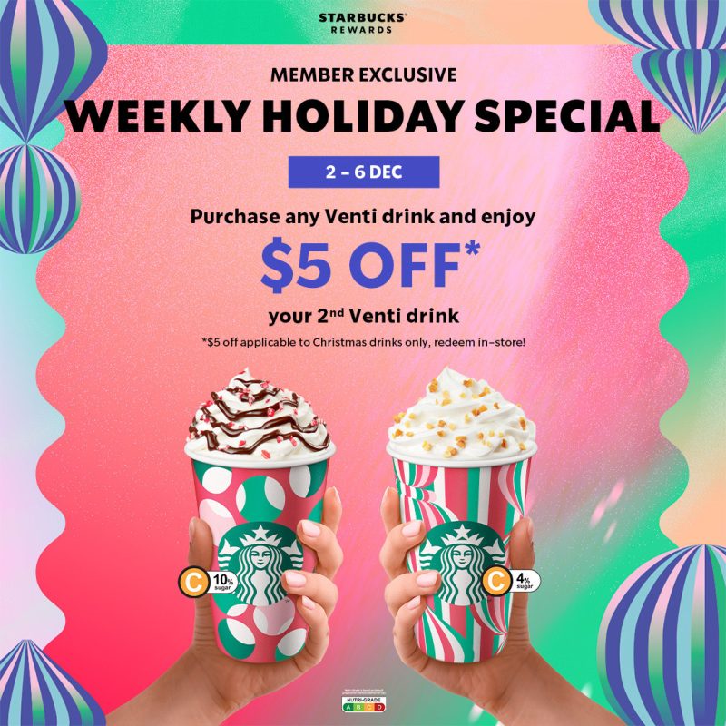 Starbucks Purchase any Venti drink & enjoy 5 OFF your 2nd Venti drink