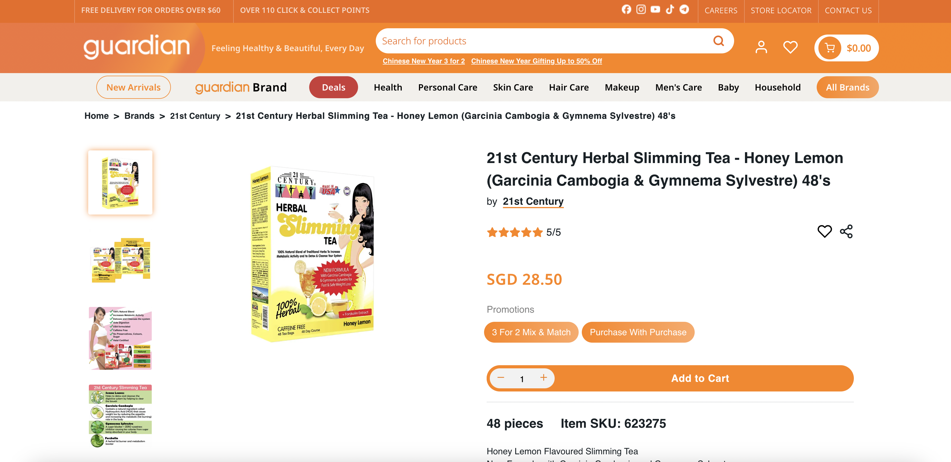 21st Century Herbal Slimming Tea - Honey Lemon