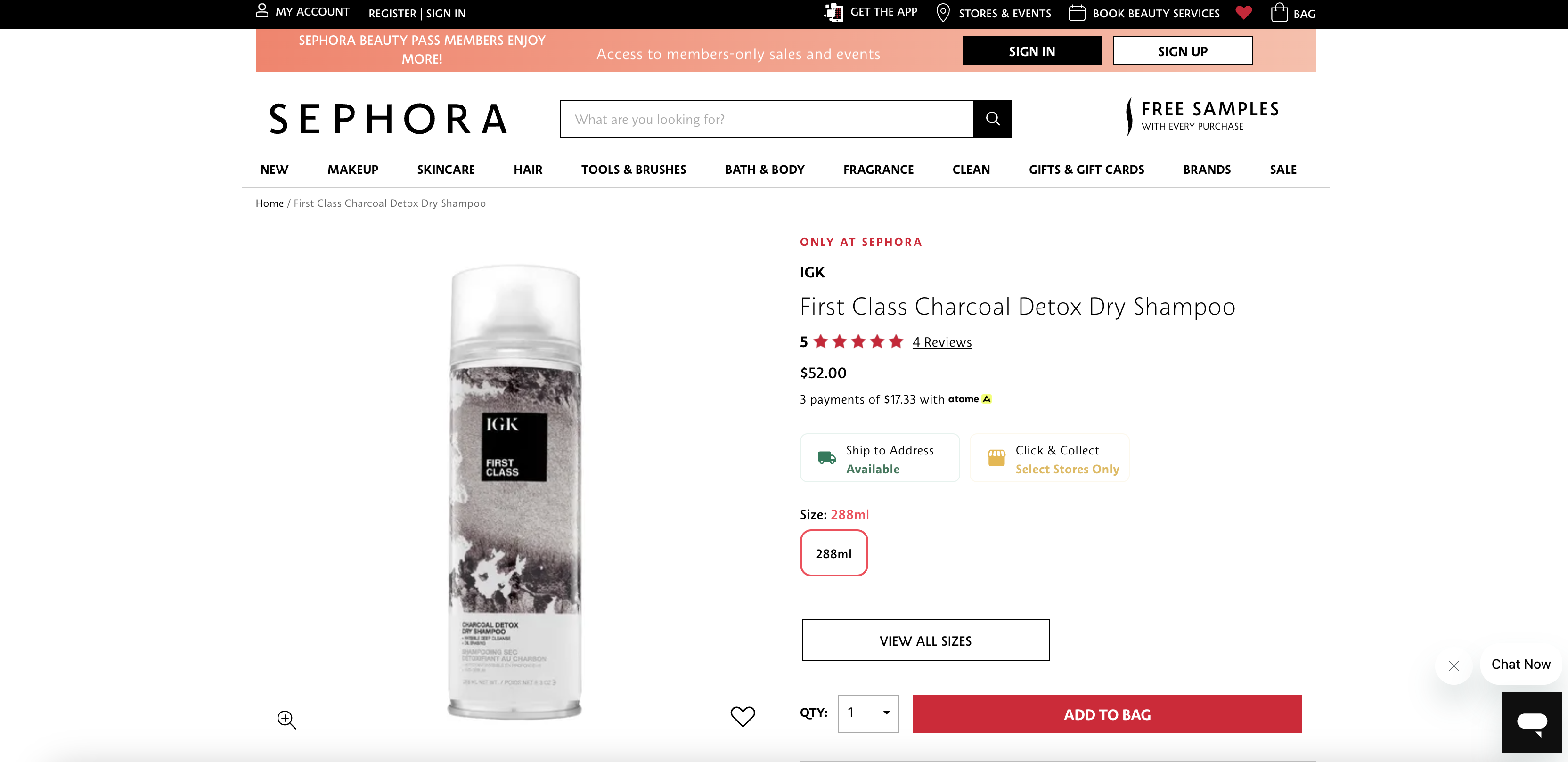 First Class Charcoal Detox Dry Shampoo