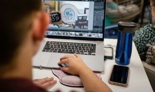 a man working on his laptop