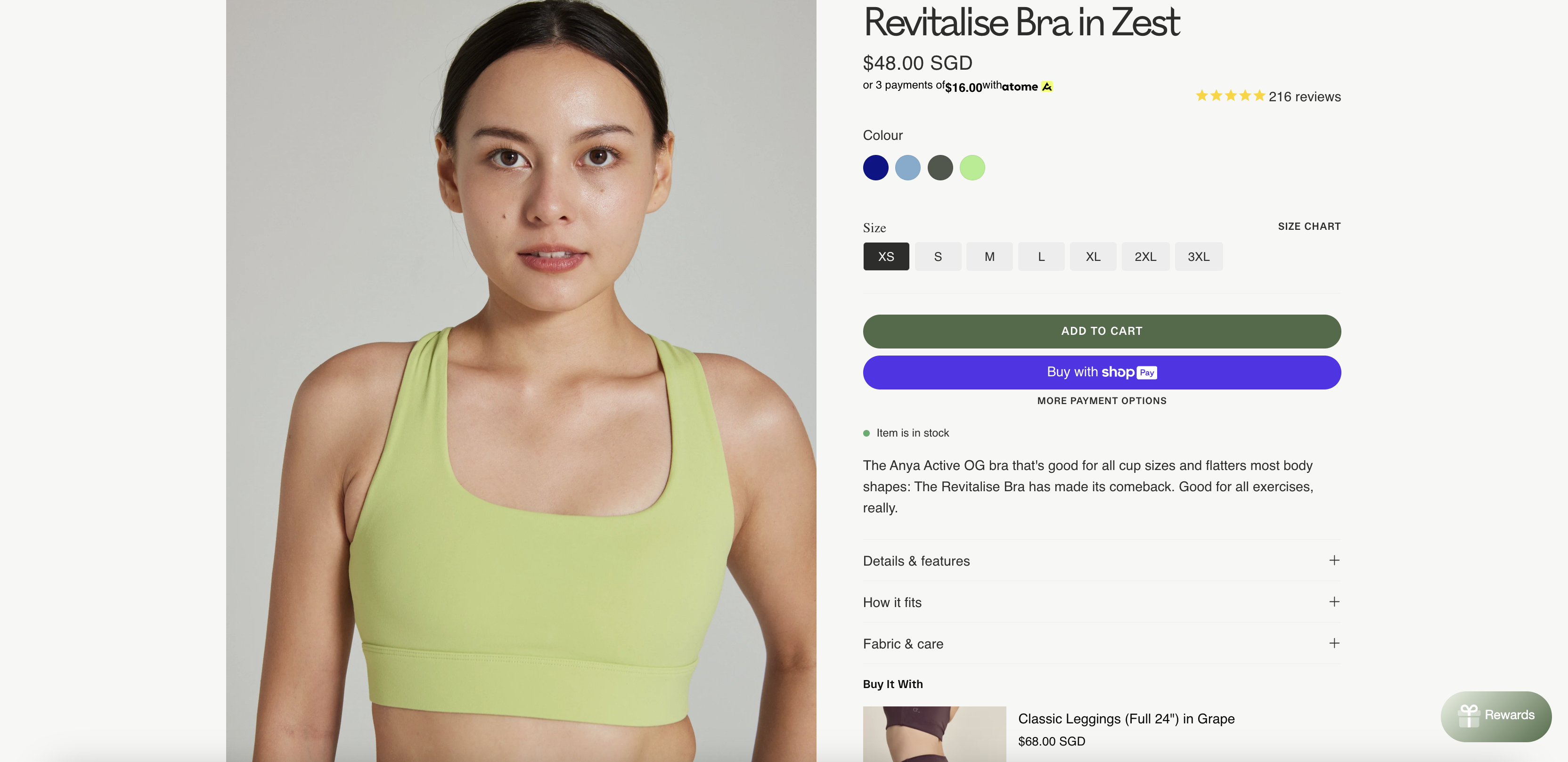 Revitalise Bra in Zest